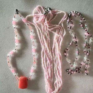 Necklace Lot - Pink and Light Pink